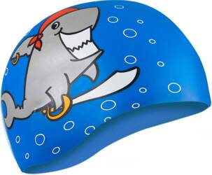 Czepek pływacki dla dzieci Aqua Speed Kiddie Shark - niebieski