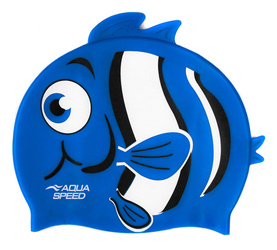 Czepek pływacki dla dzieci z trójwymiarowym elementem Aqua Speed Zoo Nemo 10 - niebieski