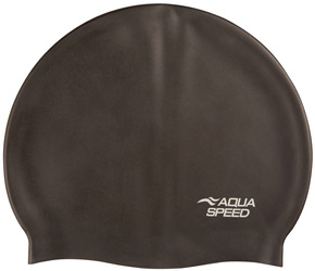 Duży czepek pływacki z silikonu Aqua Speed Mono XL 07 - czarny