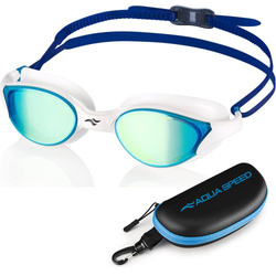 Lustrzane okulary pływackie Aqua Speed Vortex Mirror + Etui 51 - białe