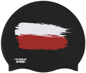 Silikonowy czepek pływacki Aqua Speed Poland 07 - czarny